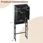 Over The Toilet Storage Cabinet,23.6" W Bathroom Organizer, Black - Image 2
