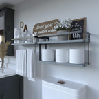 RICHER HOUSE Floating Shelves Bathroom, Wall Mounted Shelf Over Toilet - Image 4