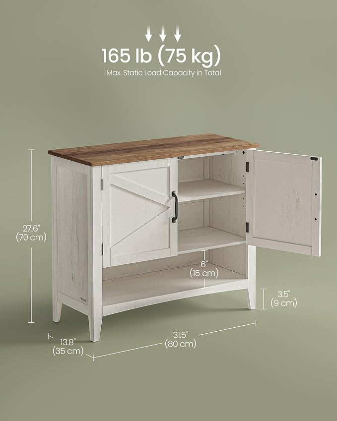 VASAGLE Shoe Storage Cabinet, 3‑Tier with Height‑Adjustable Shelves - Image 3