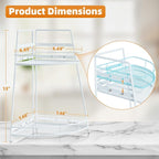 VITVITI 2 Tier Bathroom Counter Organizer Corner Vanity Shelf Storage White - Image 6