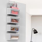 Simple Houseware 4 Clear Window Pocket Over Door Hanging Organizer, Gray - Image 6