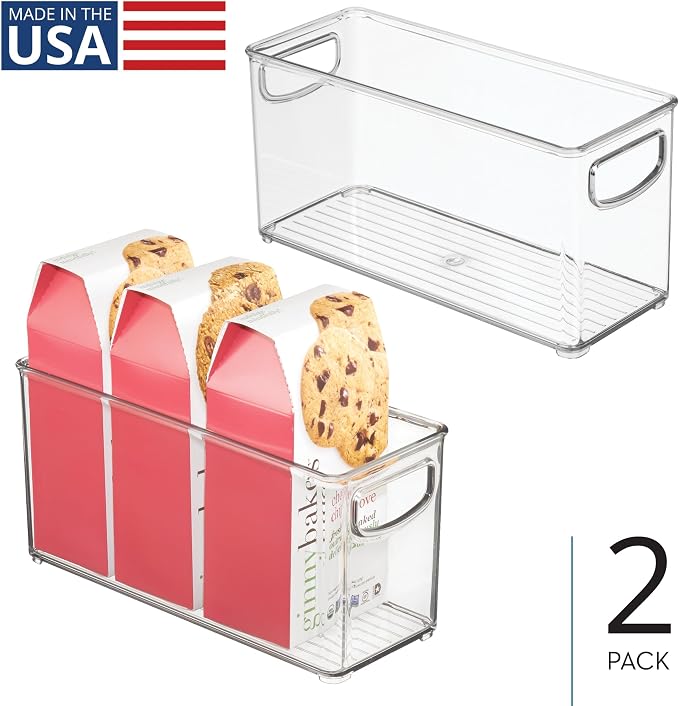 iDesign Plastic Stackable Pantry Bin, Set of 2, Clear - Image 2