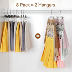 TOPIA HANGER 4 Tier Metal Skirt Hangers with Clips 80% Space Saving 2 Pack - Image 3