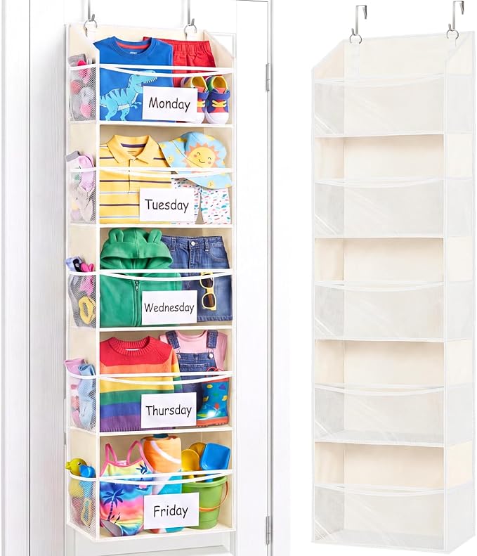 Ofiray-home 5Tiers Over Door Organizer, Weekly Clothes Organizer for Kids by Ofiray-home