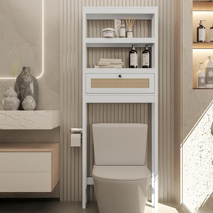 Over Toilet Storage Cabinet with Barn Door & Adjustable Shelves - Image 7