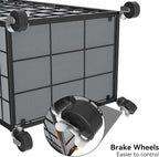 WOWLIVE Rolling Laundry Basket, Metal Wire Frame Laundry Hamper with Wheels - Image 7