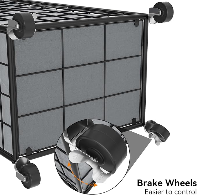WOWLIVE Rolling Laundry Basket, Metal Wire Frame Laundry Hamper with Wheels - Image 7