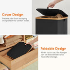 Lifewit 105L Large Laundry Basket with Lid, Removable Bags, Black - Image 7