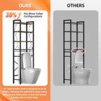 Over-The-Toilet Storage Rack, 4-Tier Bathroom Organizer Shelf Over Toilet with Adjustable Shelf and Basket, Freestanding Space Saver Bathroom Shelves Above Toilet for Room (Rustic Brown) - Image 7
