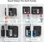 homeasy Broom Holder Wall Mount 4Pcs, Self Adhesive Mop Broom Hanger - Image 4