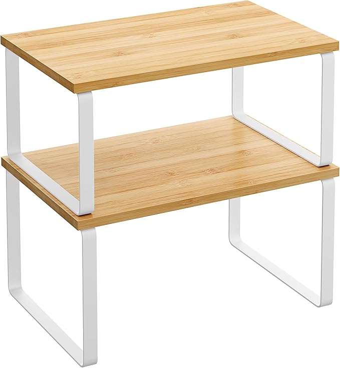 SONGMICS Cabinet Organizer Shelf, Set of 2 Spice Rack, Kitchen Storage by Unknown