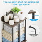 Towel Racks for Bathroom Wall Mounted with Wooden Storage Shelf - Image 7