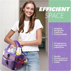 LOYEE Mesh Shower Caddy Portable for College Dorm Room Essentials with 8 Pockets, Shower Bag for Beach, Swimming, Gym, Travel, Bathroom(All purple) - Image 6