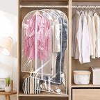 BALEINE 2PK Clear Garment Bags for Hanging Clothes, 60" Dress Suit Bag - Image 5