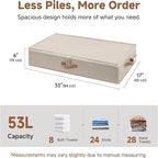 StorageWorks 6 Inch Low Profile Under Bed Clothes Storage Bins with Lids | Reinforced Structure, Resists Sagging, Handles & Label Holder, Foldable Stackable Closet Storage for Clothes, Blankets, Toys - Image 2