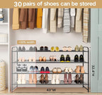 KEETDY 4-Tier Long Shoe Rack for Closet Metal Shoe Organizer for Entryway, Wide Stackable Shoe Storage Shelf with Sturdy Wire Grid for Closet Floor, Bedroom, Black - Image 3