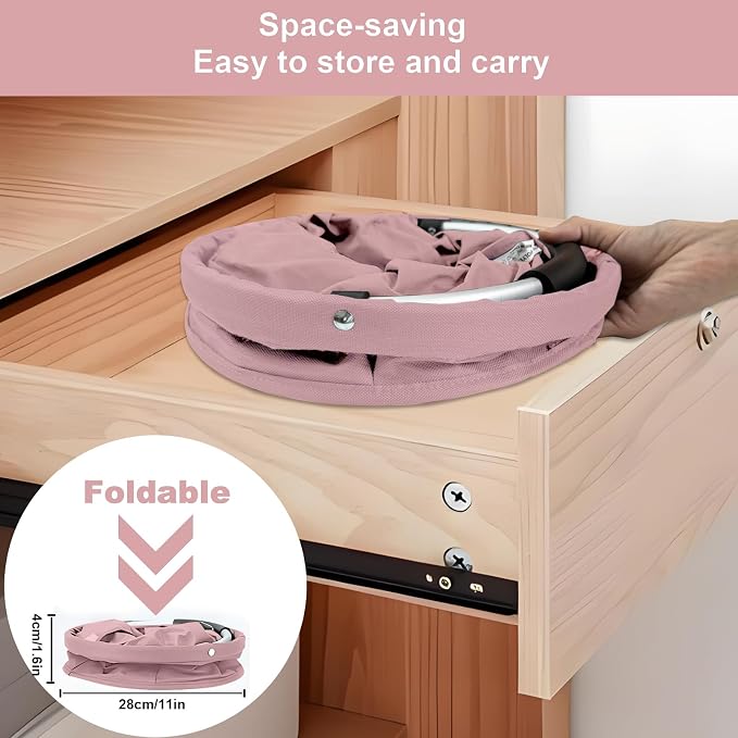 17L Cleaning Caddy with Handle, Cleaning Supplies Organizer, Foldable Storage Basket, Cleaning Supply Caddy, Portable Multi Cleaning Bucket Bag for Home, Garden (Pink) - Image 6