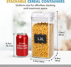 Shazo 6 PC 1.2L Clear Plastic Airtight Pantry Storage Containers with Lids - Image 9