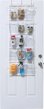 Simple Houseware 15 Pockets Clear Over the Door Pantry Organizer, 2 Pack - Image 4