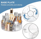 360° Rotating Makeup Organizer, 10" Clear Turntable Lazy Susan Organizer for Vanity, Bathroom Counter, Cabinet, Spinning Cosmetic Storage Holder with 6 Dividers for Skincare, Makeup Brushes, Lipsticks - Image 4