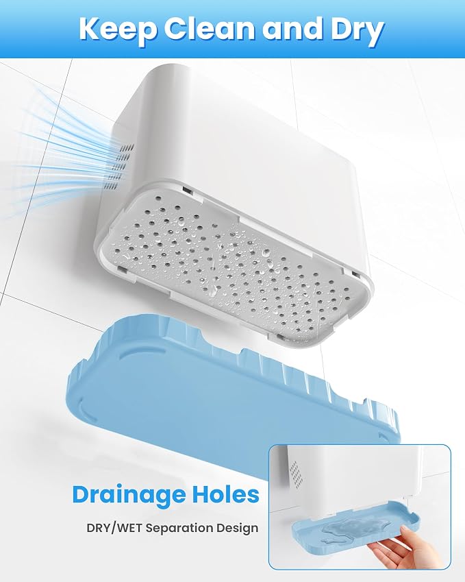 Toothbrush and Toothpaste Holders for Bathrooms Countertop - Detachable 5 Slots Kids Electric Toothbrush Holders Set Wall Mounted with Removable Dividers for Bathroom Decor and Accessories Organizer - Image 3