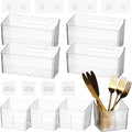8 PCS Clear Cabinet Door Organizer Bins with Adhesive Hooks, Wall Mount Hanging Storage Baskets with Drain Holes, Plastic Under Sink Drawer Organizers for Bathroom, Kitchen, Pantry, Fridge by Joyibay