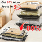 MEIQIHOME 10 Pack PackEase Travel Vacuum Bags 1500mAh Wireless Pump, 80% Compression Space Saver for Luggage, Clear PA+PE Reusable Seal Bags for Clothes, Portable Electric Air Pump for Travel & Home - Image 3