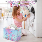 Collapsible Storage Basket Collapsible Fabric Laundry Basket with Handles - Image 6