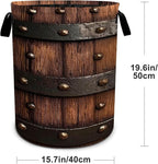 Wood Texture Print Laundry Basket Foldable Laundry Hamper With Handles Clothes Storage Bucket Organizer Laundry Bag For Bedroom Bathroom Laundry Storage 19.6 x 15.7 - Image 2