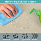 Under Kitchen Sink Mats and Protectors Waterproof, Silicone Under Sink Mat for 34" x 22" Cabinets, Under Sink Tray Organizer, Shelf Liner Cabinet Liner for Kitchen and Bathroom, Beige - Image 4