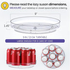 2 Pack 9 Inch Elegant Clear Turntable Acrylic Lazy Susan, Non-Skid Rotating - Image 2