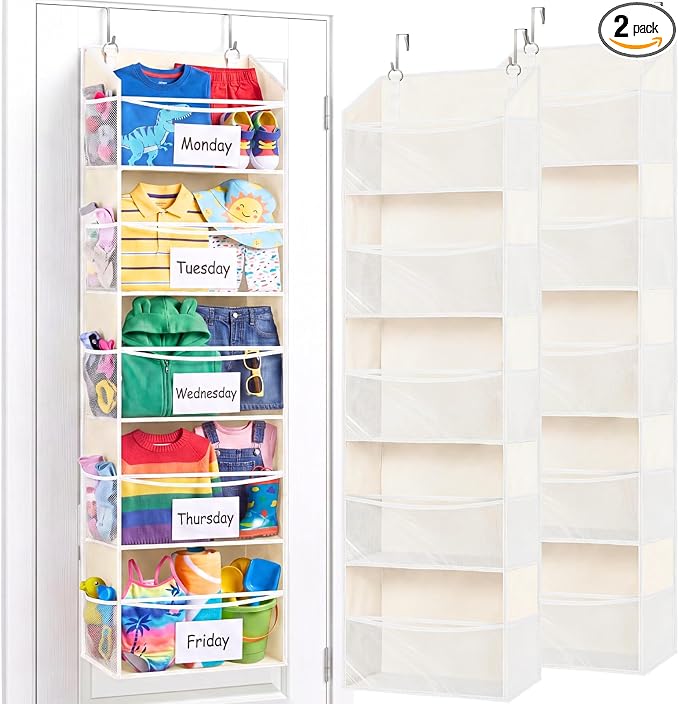 Ofiray-home 5Tiers Over Door Organizer, Weekly Clothes Organizer for Kids by Ofiray-home