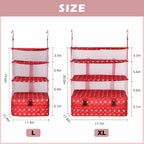Surblue Hanging Closet Storage Bag Collapsible 3-Shelf Washable Oxford Fabric with 2 Hooks (L 11.41 * 11.41 * 19.68in, Snow) - Image 5