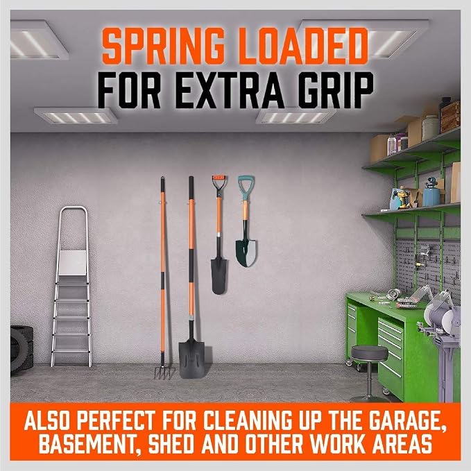 HORUSDY 10 Pack Spring Grip Mop and Broom Holder for Shovel, Rake, Broom, Mop Holder, Etc. - Image 6