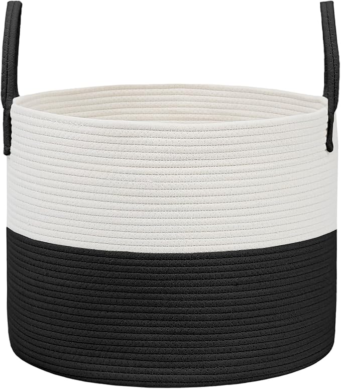 JMvicyroam 115L Extra Large Machine Washable Cotton Rope Blanket Basket by JMvicyroam