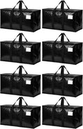 Songrey Extra Large Heavy Duty Moving Bags, 8 Pack, Black by Unknown