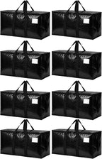 Songrey Extra Large Heavy Duty Moving Bags, 8 Pack, Black by Unknown