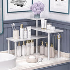 JayRex 3-Tier Bathroom Countertop Corner Shelf Organizer, White - Image 4