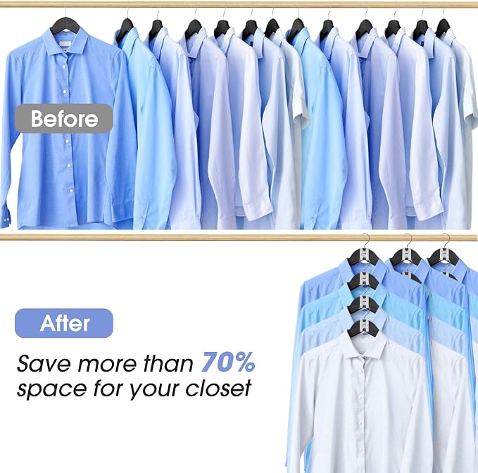 80Pcs Space Saving Hanger Hooks, Plastic Hanger Connector Hooks Clear - Image 3