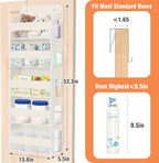 Over The Door Organizer Storage Large Capacity Hanging Bedroom Storage | 5 Shelves, 40 LB Capacity, Foldable Mesh Design, Clear Window, Sturdy, Large Storage Organizer for Nursery, Pantry & Closet - Image 2