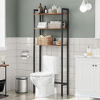 HOOBRO Over The Toilet Storage, 3-Tier Bathroom Organizer Shelf Over Toilet, Freestanding Bathroom Storage Shelves, Space Saver, Easy to Assemble for Room, Rustic Brown and Black BF41TS01 - Image 2