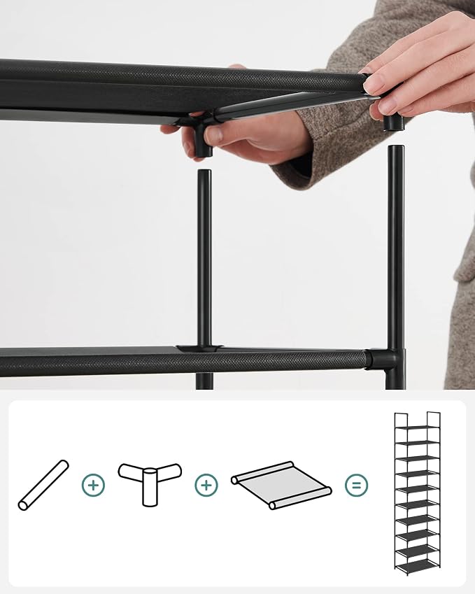 SONGMICS 10-Tier Shoe Rack, Space-Saving, Shoe Storage Organizer - Image 7