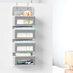 Simple Houseware 4 Clear Window Pocket Over Door Hanging Organizer, Gray - Image 4