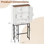 Over The Toilet Storage Cabinet,31" W Bathroom Organizer, White - Image 2