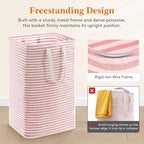 Lifewit 75L Large Collapsible Laundry Basket with Extended Handles, Pink - Image 5