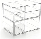 Prsildan Acrylic Makeup Organizer Clear Storage Drawer with 6 Small Drawers by Prsildan
