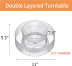 vacane Plastic Lazy Susan Organizer,2 Tier Rotating Storage Turntable for Cabinet Clear Spice Rack,Makeup Spinning Organizer,Countertop Organizer for Kitchen,Pantry,Bathroom,Office - Image 6