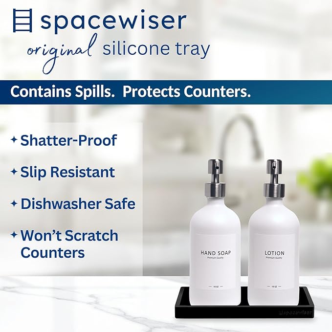 Spacewiser Countertop & Vanity Silicone Tray – 2 PC Small 7.7" Soap Tray - Image 2