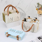 Portable Shower Caddy Collapsible Plastic Shower Basket Tote with Handles Removable Divider, Cleaning Caddy Storage Organizer for Bathroom College Dorm (White) - Image 7