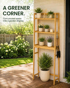 Over The Toilet Storage,Natural Bamboo Over Toilet Bathroom Organizer with 3-Tier Shelves and Hooks,Space-Saving Bathroom Shelf for Towels,Toiletries and Small Bathroom Storage - Image 6